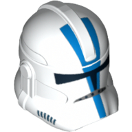 Lego Helmet Clone Trooper Phase 2, Closed Front, 501st Legion Blue Markings Print