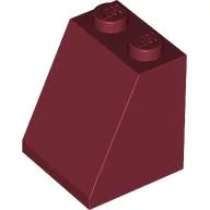 Brick Sloped 65° 2 x 2 x 2 with Bottom Tube / Dark Red