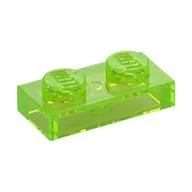 Plate 1 x 2 / Trans-Bright Green