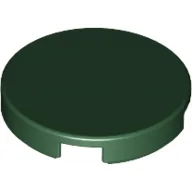 Tile Round 2 x 2 with Bottom Stud Holder / Dark Green