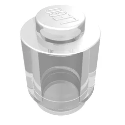 Brick Round 1 x 1 Solid Stud / Trans-Clear
