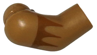 Lego Arm, Right with Dark Orange Pointed Arm Band Pattern (Pocahontas Tattoo) / Medium Nougat