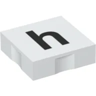 Duplo Tile 2 x 2 with Lowercase 'h' Print