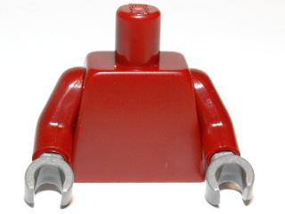 Lego Torso Plain / Dark Red Arms / Dark Bluish Gray Hands