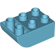 Duplo Brick 2 x 3 with Curved Bottom / Medium Azure