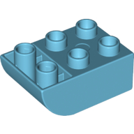 Lego Duplo Brick 2 x 3 with Curved Bottom / Medium Azure