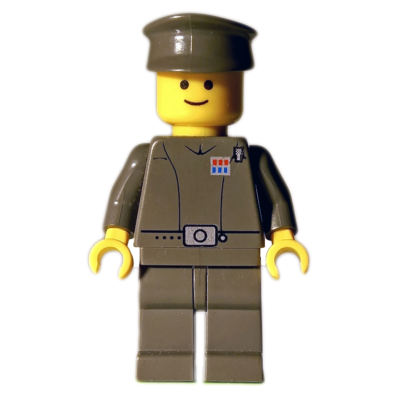 Lego Imperial Officer / Captain / Commandant / Commander, Dark Gray Uniform, Yellow Skin