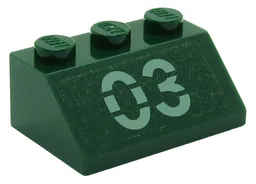 Slope 45 2 x 3 with Sand Green '03' Pattern (Sticker) - Set 7626