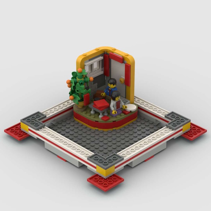 Lego Scene 3--Welcome Blessings--Fit For Lunar New Year Traditions Frame