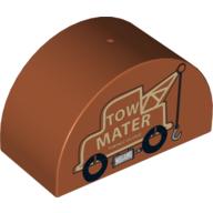 Lego Duplo Brick 2 x 4 x 2 Curved Top with 'TOW MATER' Tow Truck Print / Dark Orange