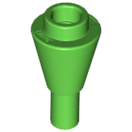 Lego Cone 1 x 1 Inverted with Bar at Bottom (Ice Cream Cone) / Bright Green