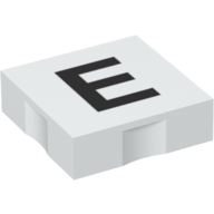 Lego Duplo Tile 2 x 2 with Capital 'E' Print / White