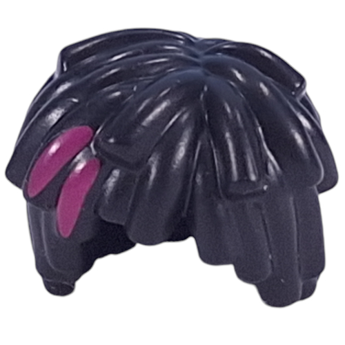 Lego Hair Short Long Curls / Mop Top with Magenta Splotch print