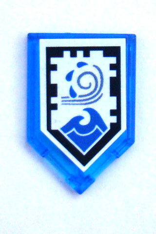 Lego Tile, Modified 2 x 3 Pentagonal with Nexo Power Shield Pattern - Spin Drifter (Sticker) - Set TRUNEXO