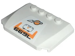 Wedge 4 x 6 x 2/3 Triple Curved with Modified Classic Space Logo and '7699' Pattern (Sticker) - Set 7699