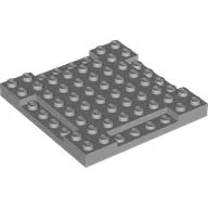 Plate Special 8 x 8 x 2/3 with Four 1 x 4 Recessed Edges / Light Bluish Gray