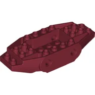 Brick Special 4 x 10 x 1 With 2 Wedges, Pin Holes, 4 x 2 Recessed Center / Dark Red