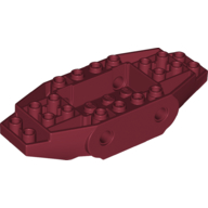 Lego Brick Special 4 x 10 x 1 With 2 Wedges, Pin Holes, 4 x 2 Recessed Center / Dark Red