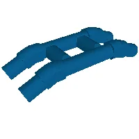 Bar, Parallel Angled with 2 Connecting Bars (Train Hinge) / Blue