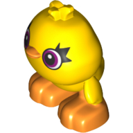 Lego Animal, Duck with Dark Purple Eyes, Large Head, Large Feet (Ducky) / Yellow
