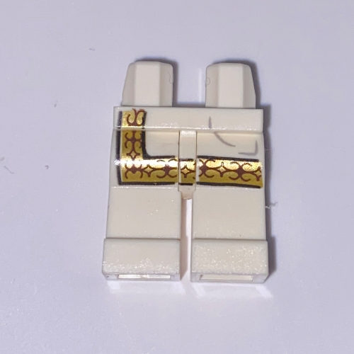 Lego Hips and White Legs with Tunic with Gold Trim / White