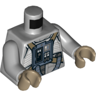 Lego Torso Rebel Sandspeeder Pilot Flight Suit Print, Light Bluish Gray Arms, Dark Tan Hands / Light Bluish Gray