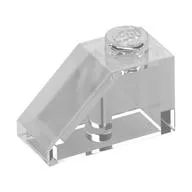 Brick Sloped 45° 2 x 1 with Bottom Pin / Trans-Clear