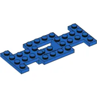Vehicle Base 4 x 10 x 2/3 with 2 x 2 Recessed Center with Smooth Underside, 1 x 2 Cutouts, No Center Hole / Blue