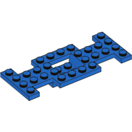 Lego Vehicle Base 4 x 10 x 2/3 with 2 x 2 Recessed Center with Smooth Underside, 1 x 2 Cutouts, No Center Hole / Blue