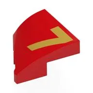 Brick Wedged, Curved 2 x 2 with Stud Notch Right with Gold '7' Print