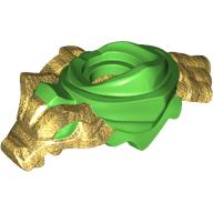 Lego Minifig Neckwear Shoulder Armour With Pearl Gold Dragon pattern / Bright Green