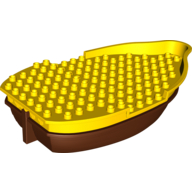 Lego Duplo Boat Hull 10 x 18 with Reddish Brown Bottom [Complete Assembly] / Yellow