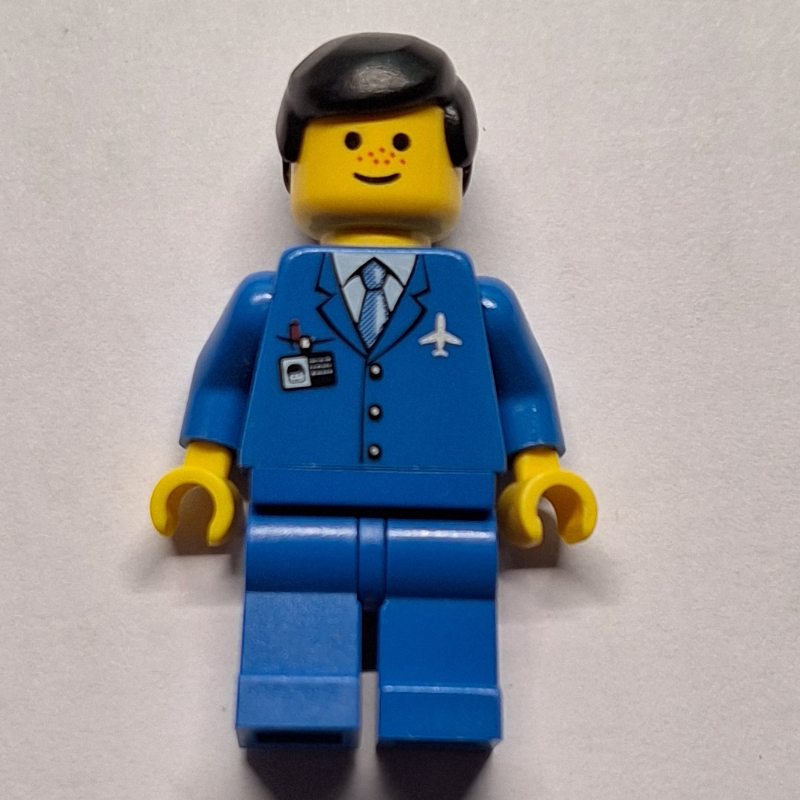 Lego Pilot - Blue Torso, Blue Legs, Black Hair