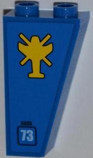 Lego Slope, Inverted 75 2 x 1 x 3 with Helicopter Outline, 'NABII' and Light Blue '73' Pattern Model Left Side (Sticker) - Set 7067