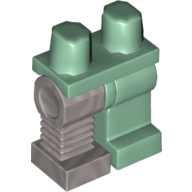 Lego Left Leg, Flat Silver Mechanical Peg Leg and Sand Green Hips (Rodney Rathbone) / Sand Green