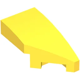Brick Wedged, Curved 2 x 1 with Stud Notch Right / Yellow