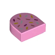 Tile Round 1 x 1 Half Circle with Sprinkles Print