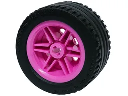Wheel 30.4mm D. x 20mm with No Pin Holes and Reinforced Rim with Black Tire 43.2 x 22 ZR (56145 / 44309) / Dark Pink