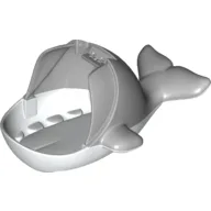 Duplo Animal Whale, Body with White Base / Light Bluish Gray