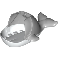 Lego Duplo Animal Whale, Body with White Base / Light Bluish Gray