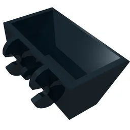 Construction Vehicle Bucket Smooth 2 x 4 x 1 / Black