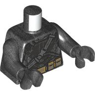 Lego Torso, Batman Armor, Grey Straps, Dark Tan Utility Belt print, Pearl Titanium Arms and Hands / Pearl Titanium