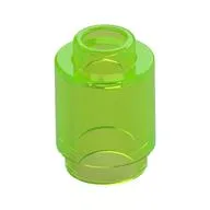 Brick Round 1 x 1 Open Stud / Trans-Bright Green