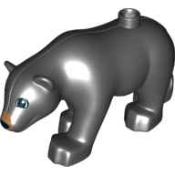 Lego Duplo Animal Bear Adult New Style, Brown Nose Print / Black