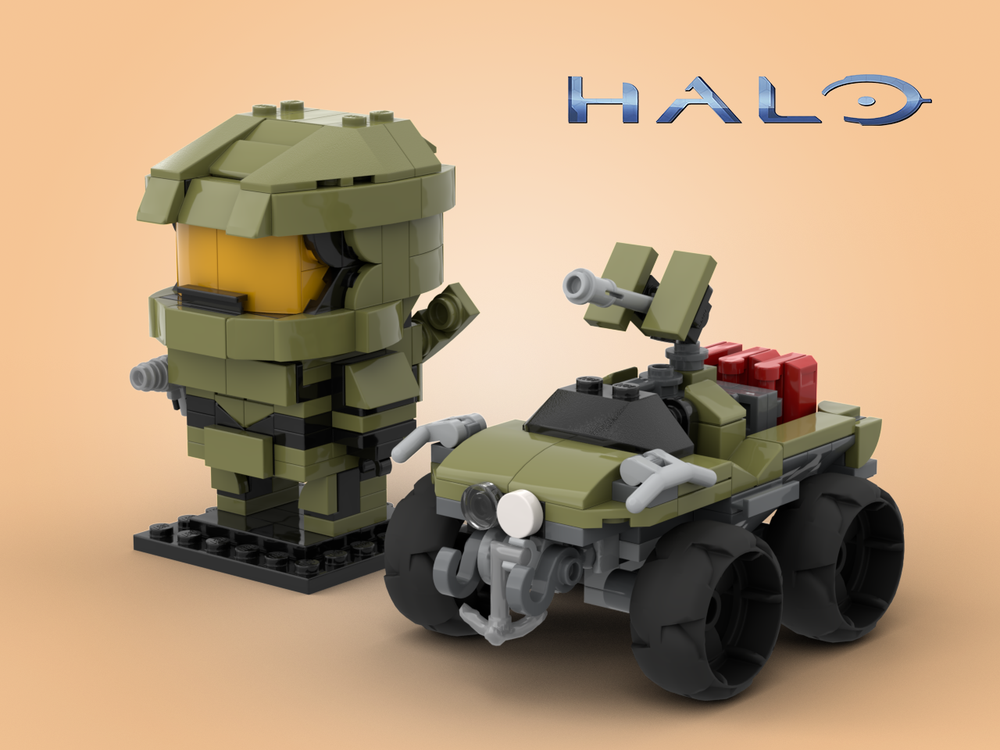 Lego Master Chief + Warthog