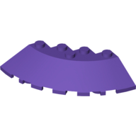 Lego Brick Round Corner 6 x 6 with 33° Slope and Facet Cutout / Dark Purple
