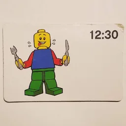 Activity Card, Time-Teaching 24-Hour Clock 12:30 / [No Color/Any Color]
