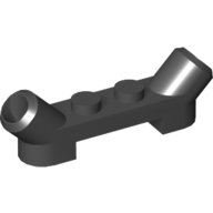 Lego Plate Special 1 x 4 with Angled Tubes / Black