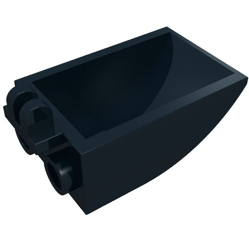 Lego Construction Vehicle Bucket 2 x 3 Curved Bottom, Hollow, with Hinge 2 Fingers / Black