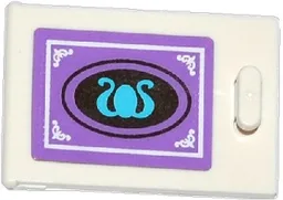 Container, Cupboard 2 x 3 x 2 Door with White Rectangle and White and Medium Blue Swirls Pattern (Sticker) - Set 41054